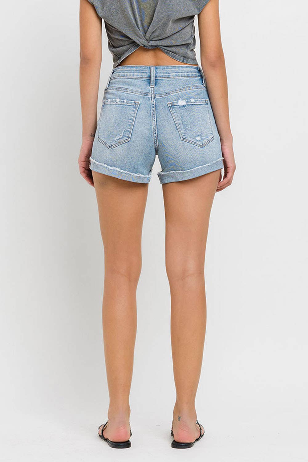 Flying Monkey Cuffed Jean Shorts