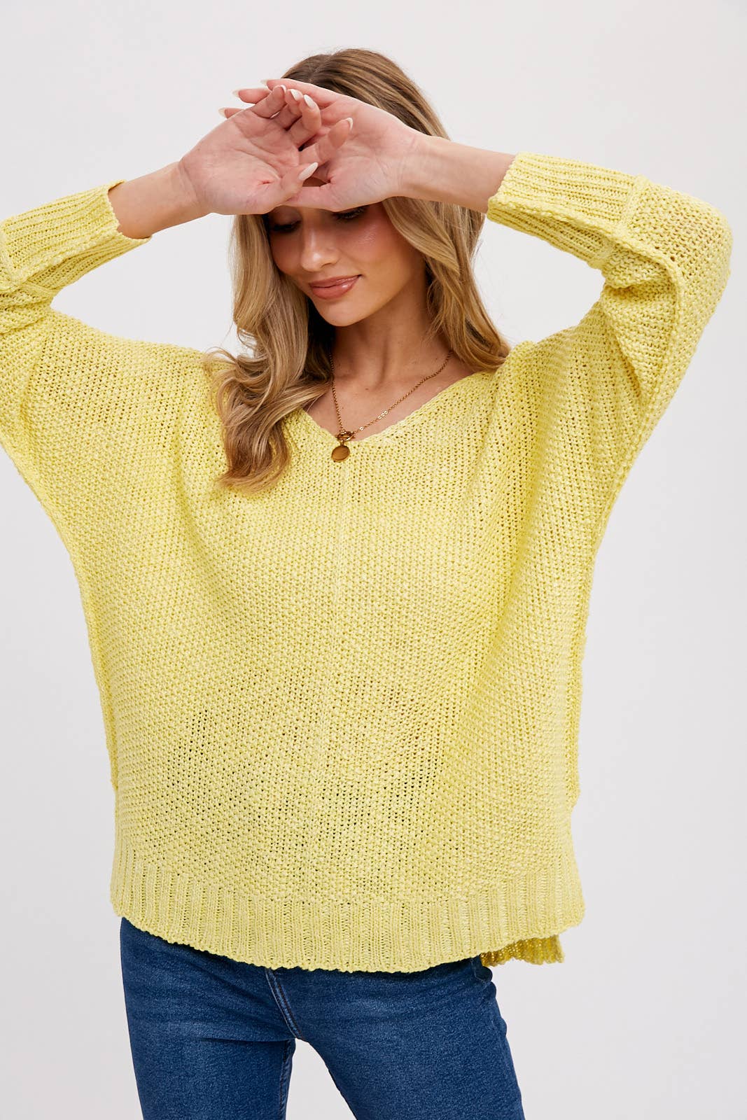 REVERSE SEAM LOOSE FIT SWEATER