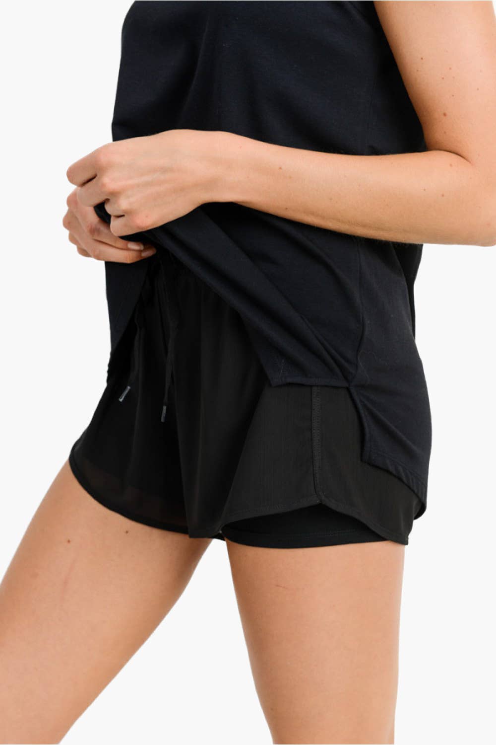 Notched Sleeveless Flowy Tank Top