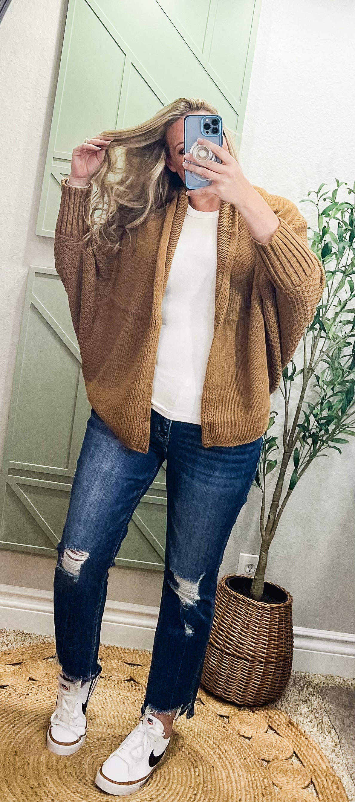 Bat Sleeve Knit Cardigan