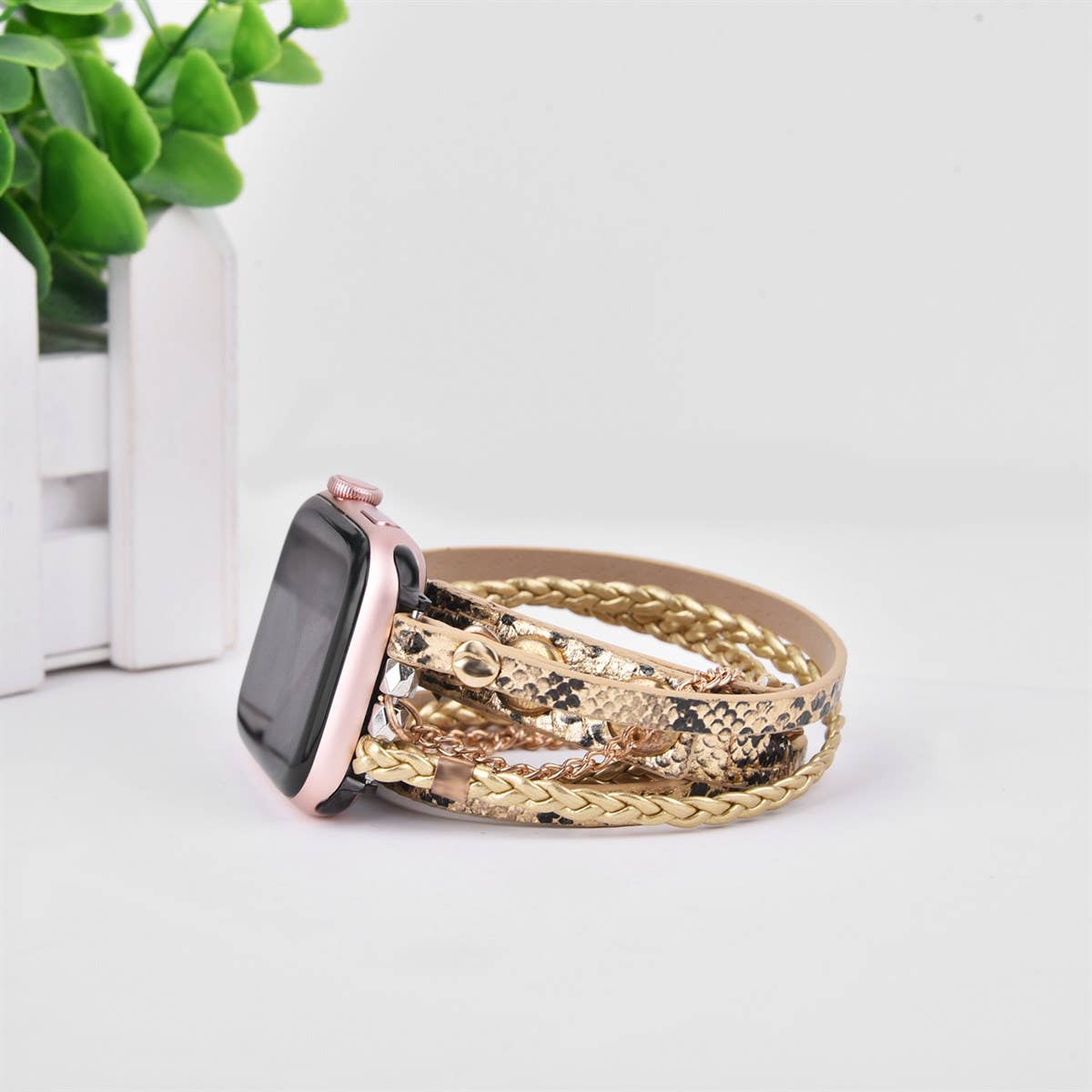 Boho Braided Leather Band Apple Watch Wrap