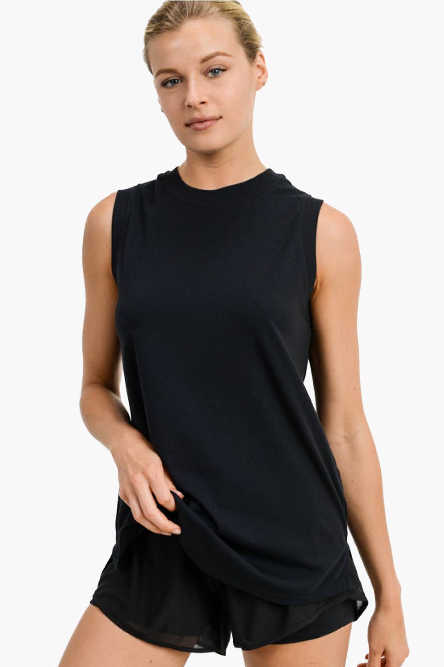 Notched Sleeveless Flowy Tank Top La Bella Rose Boutique Notched Sleeveless Flowy Tank Top La Bella Rose Boutique