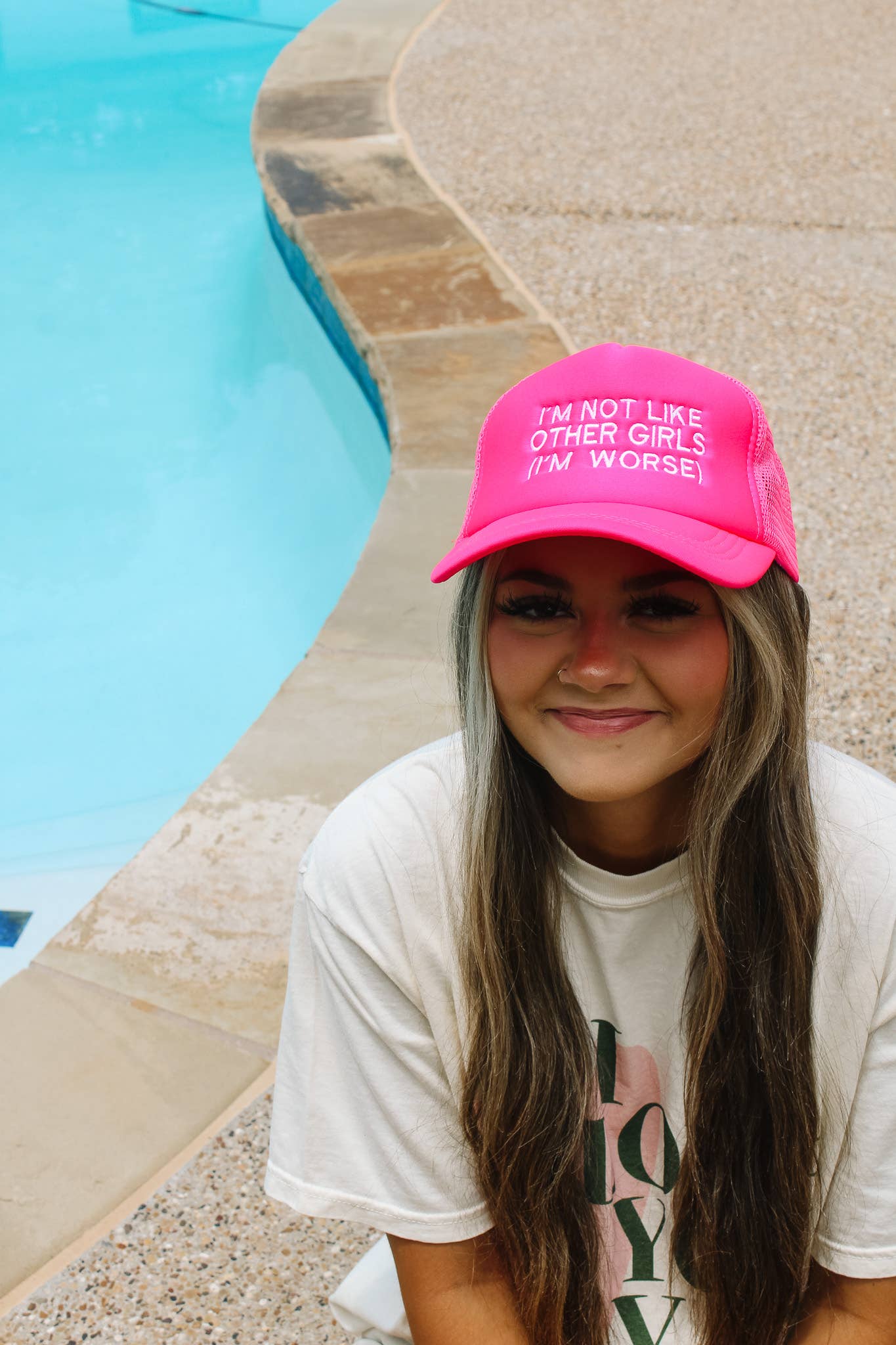 I'M NOT LIKE OTHER GIRLS TRUCKER CAP