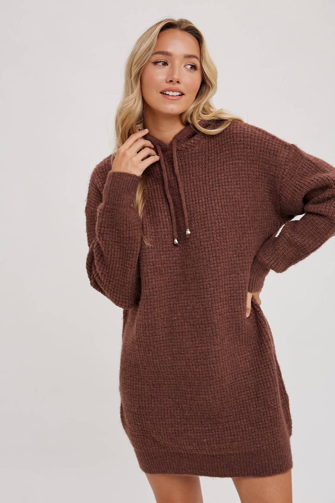 Chunky Waffle Hoodie Tunic