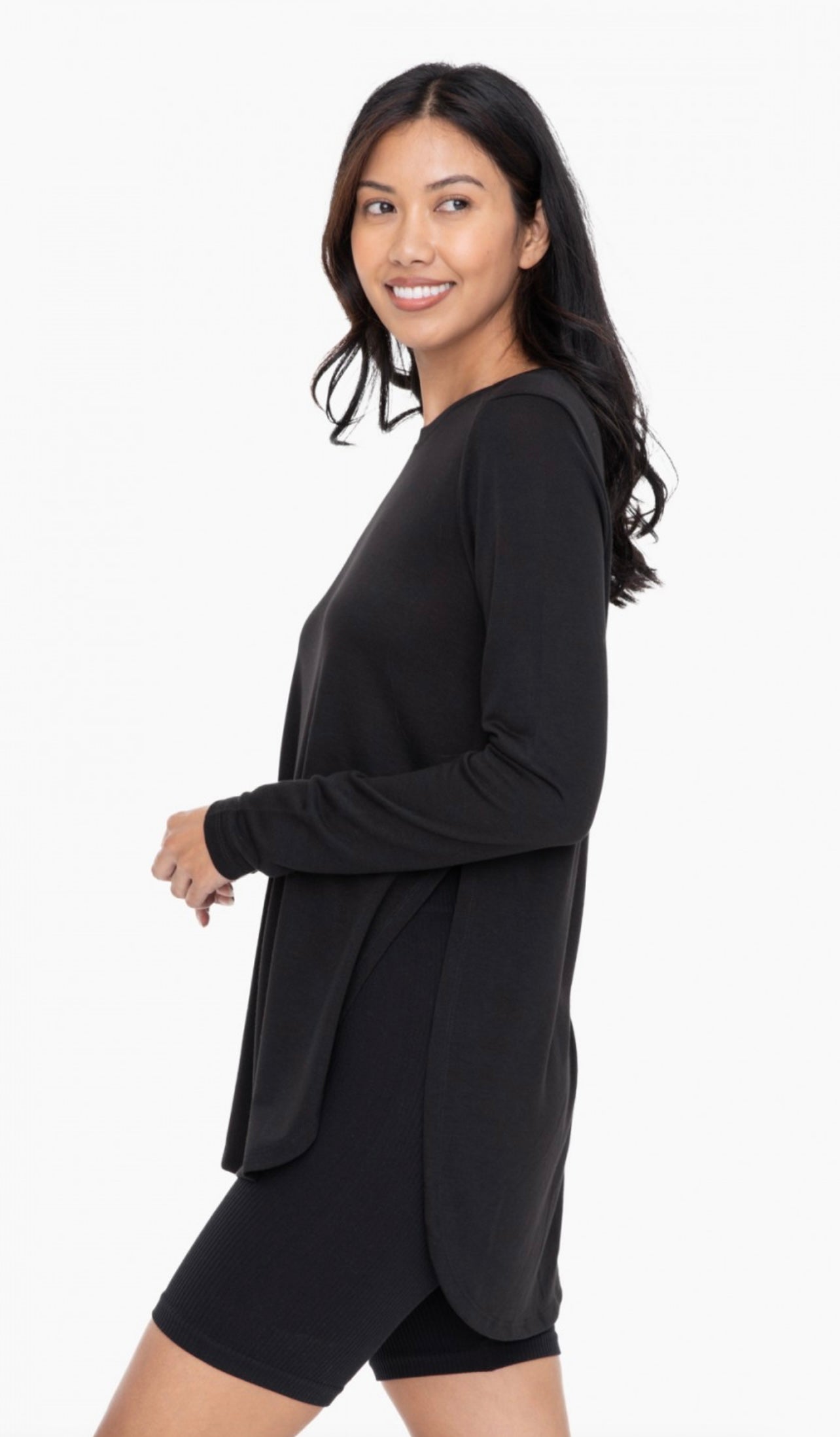 Long Sleeve Flow Top with Side Slits