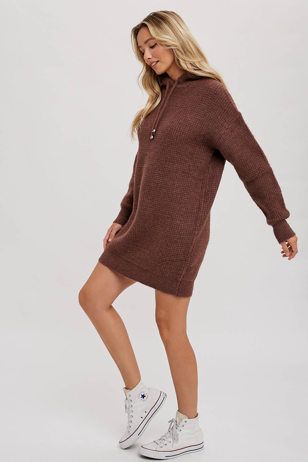 Chunky Waffle Hoodie Tunic