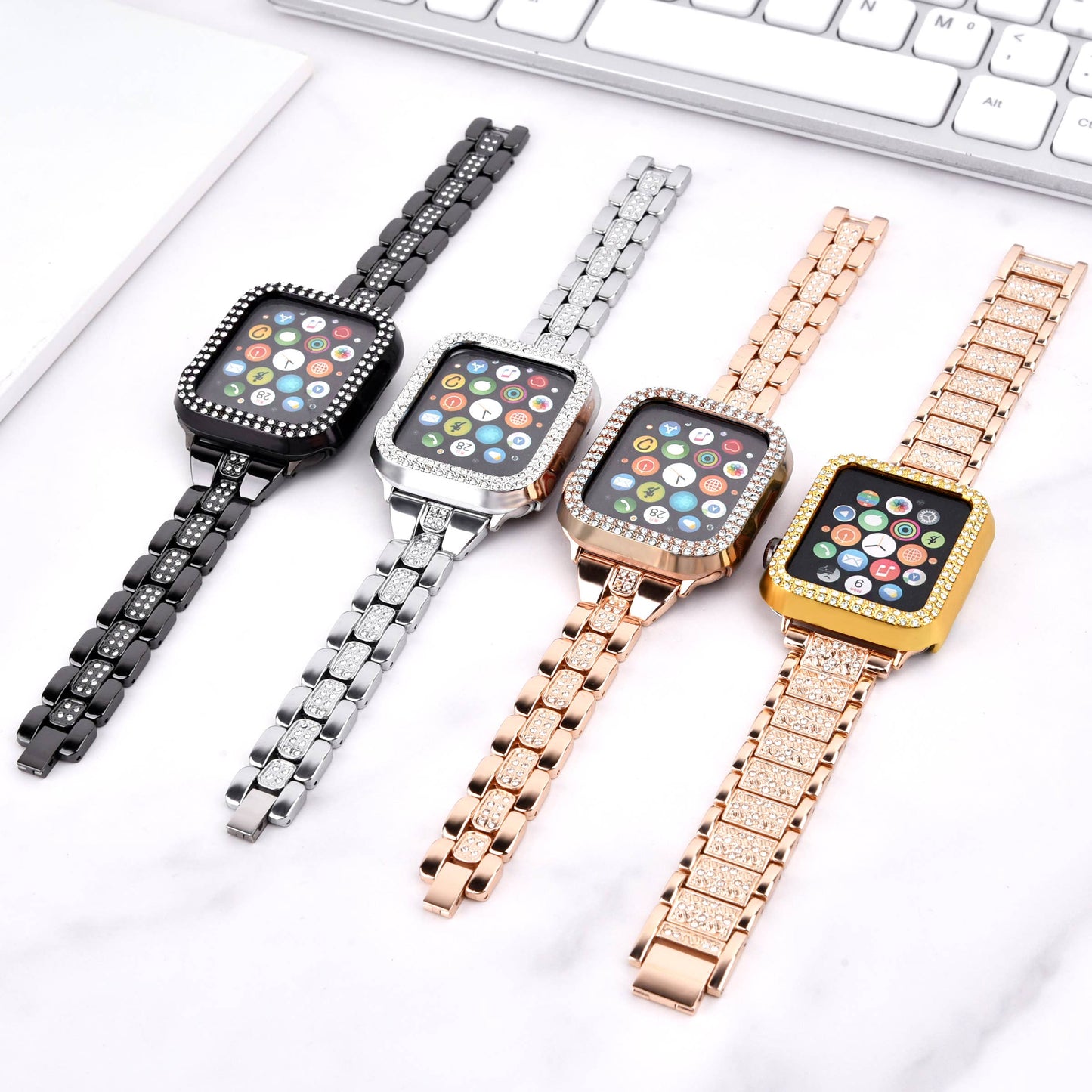 Rhinestone Crystal Bling Apple Watch Case Frame