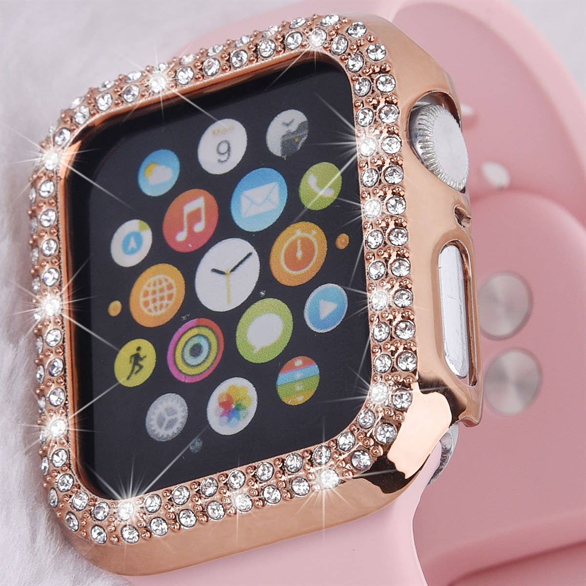 Rhinestone Crystal Bling Apple Watch Case Frame