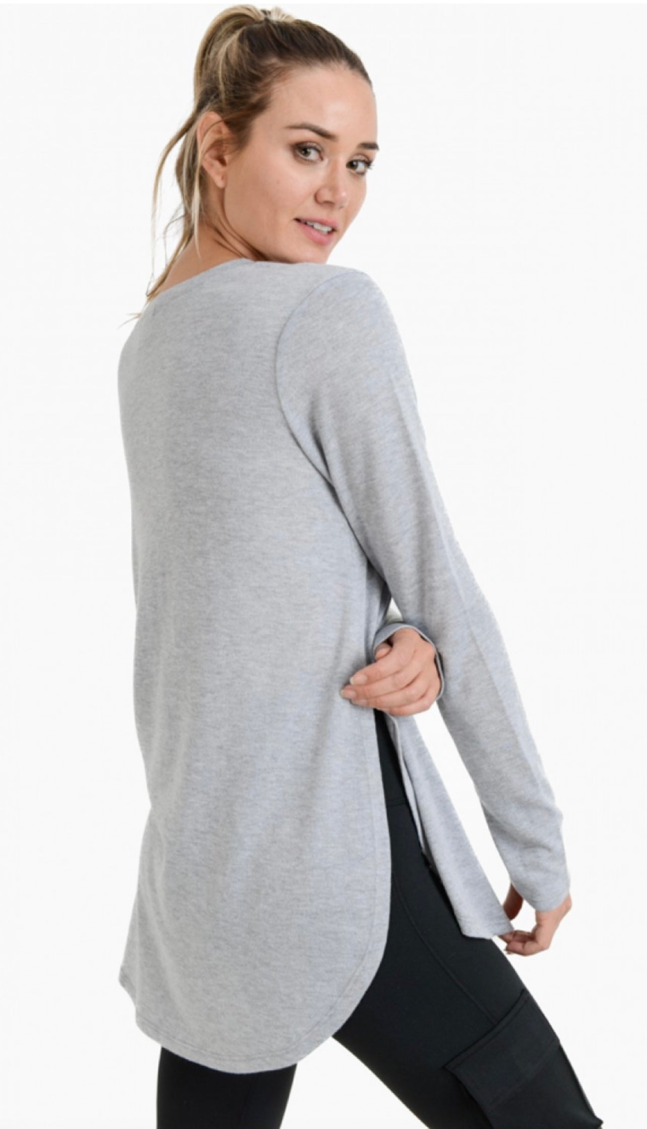 Long Sleeve Flow Top with Side Slits