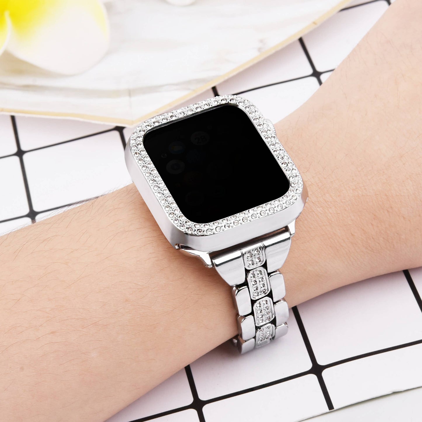 Rhinestone Crystal Bling Apple Watch Case Frame