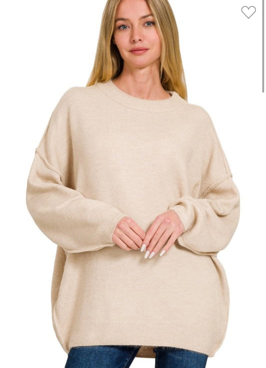 Oversized Raw Seam Sweater