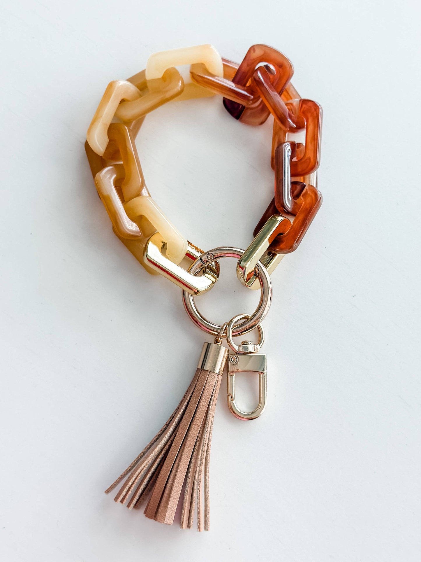 Acrylic Wristlet Keychain "Brown Two-Tone"