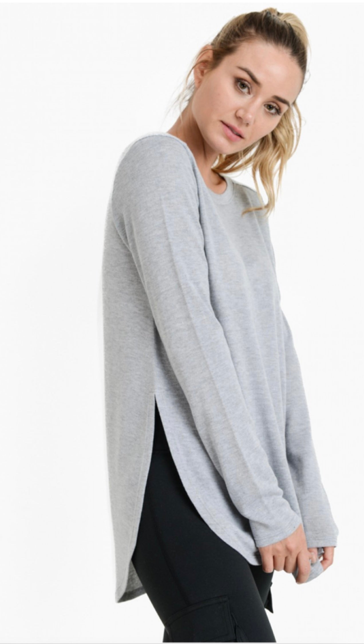 Long Sleeve Flow Top with Side Slits