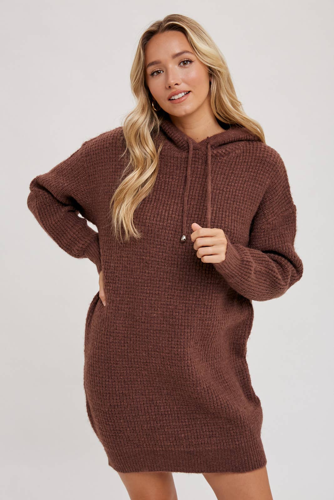 Chunky Waffle Hoodie Tunic