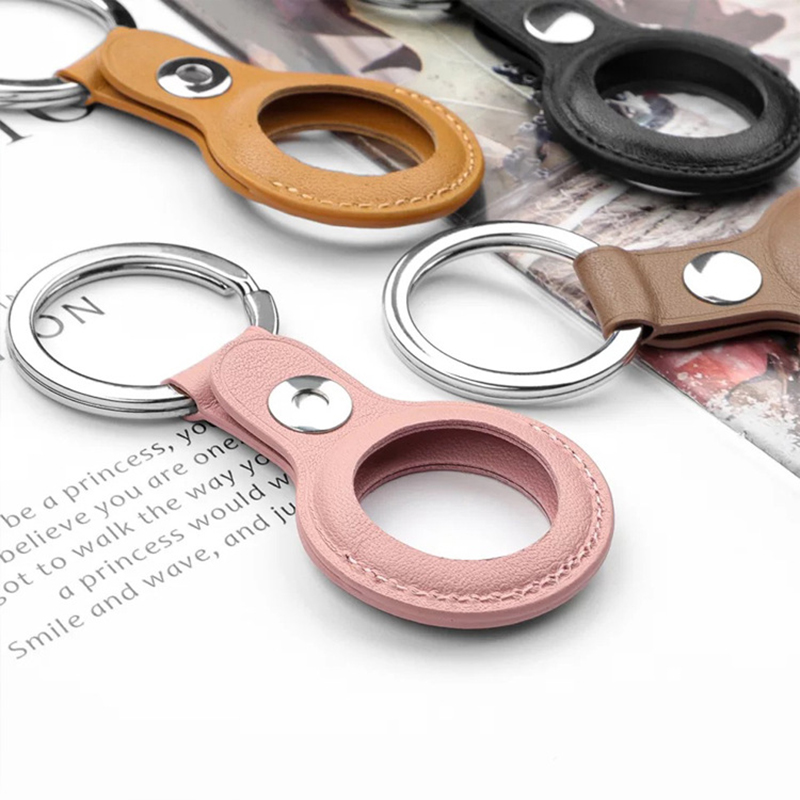 Leather Key Ring Shell Holder Case for AirTag