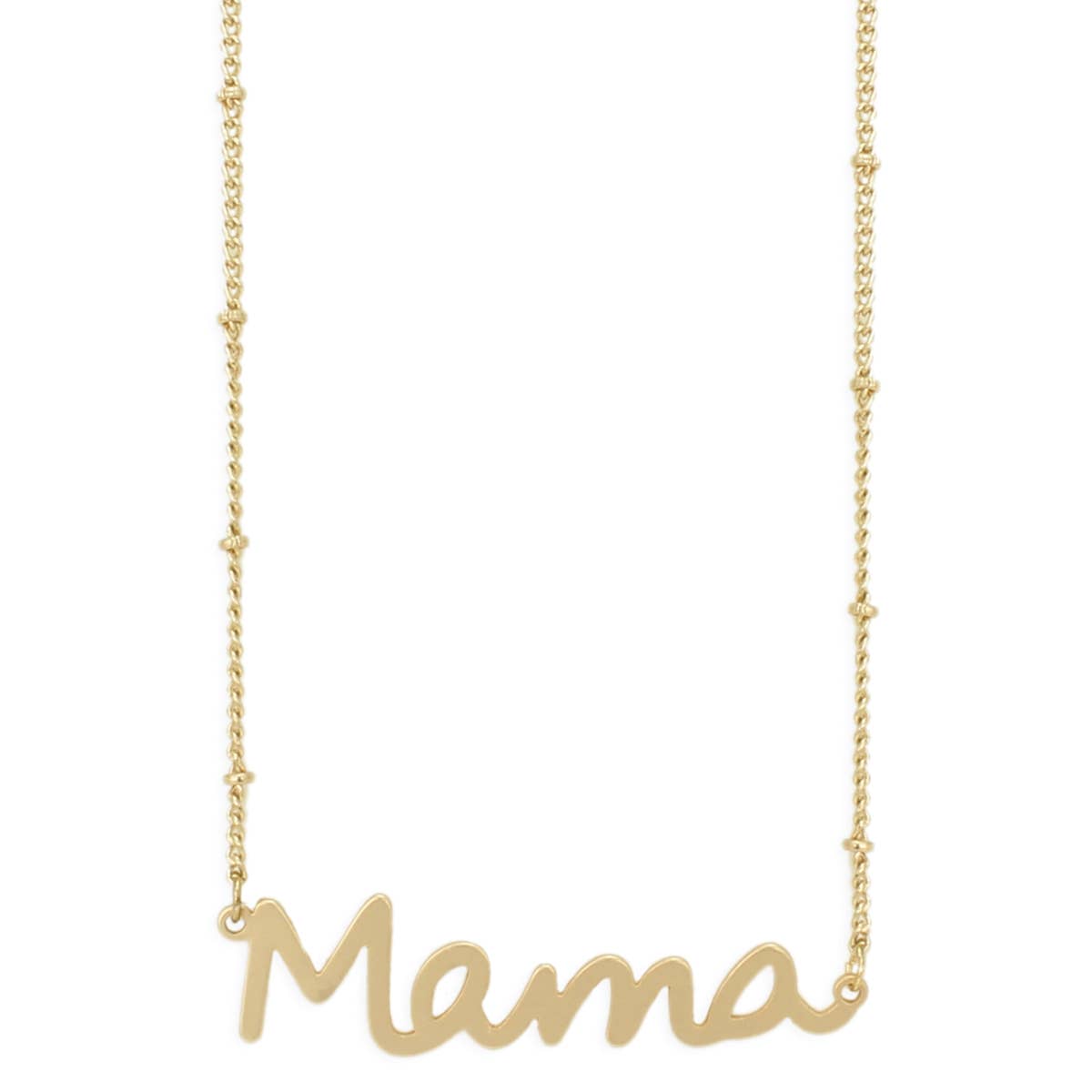 Mom's Love Mama Gold Script Necklace